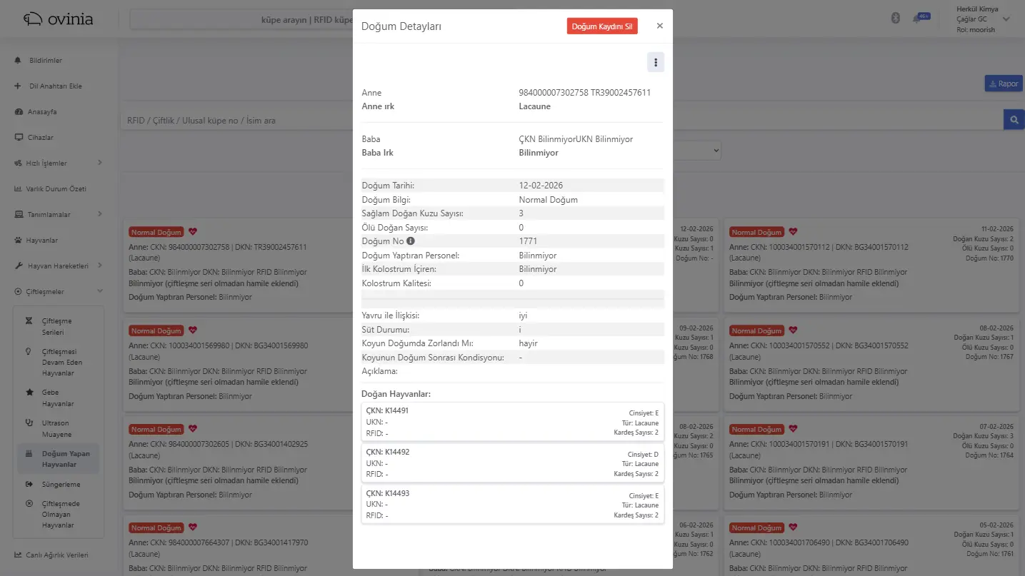 Çiftleşme Geçmişi ve Suni Tohumlama Başarı İzleme