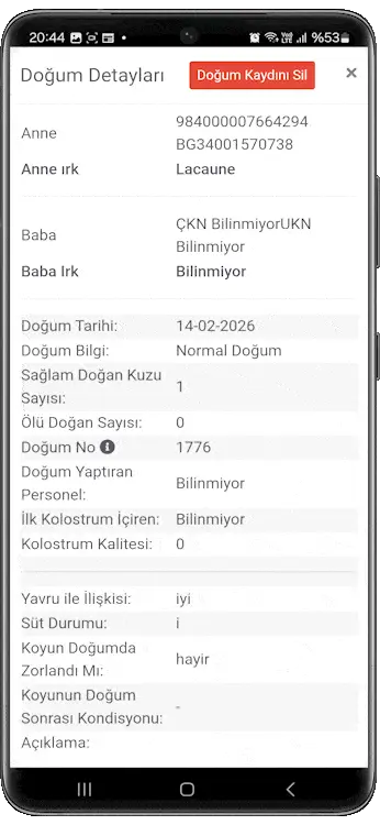 Çiftleşme Geçmişi ve Suni Tohumlama Başarı İzleme
