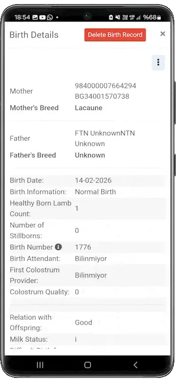 Mating History and Success Monitoring