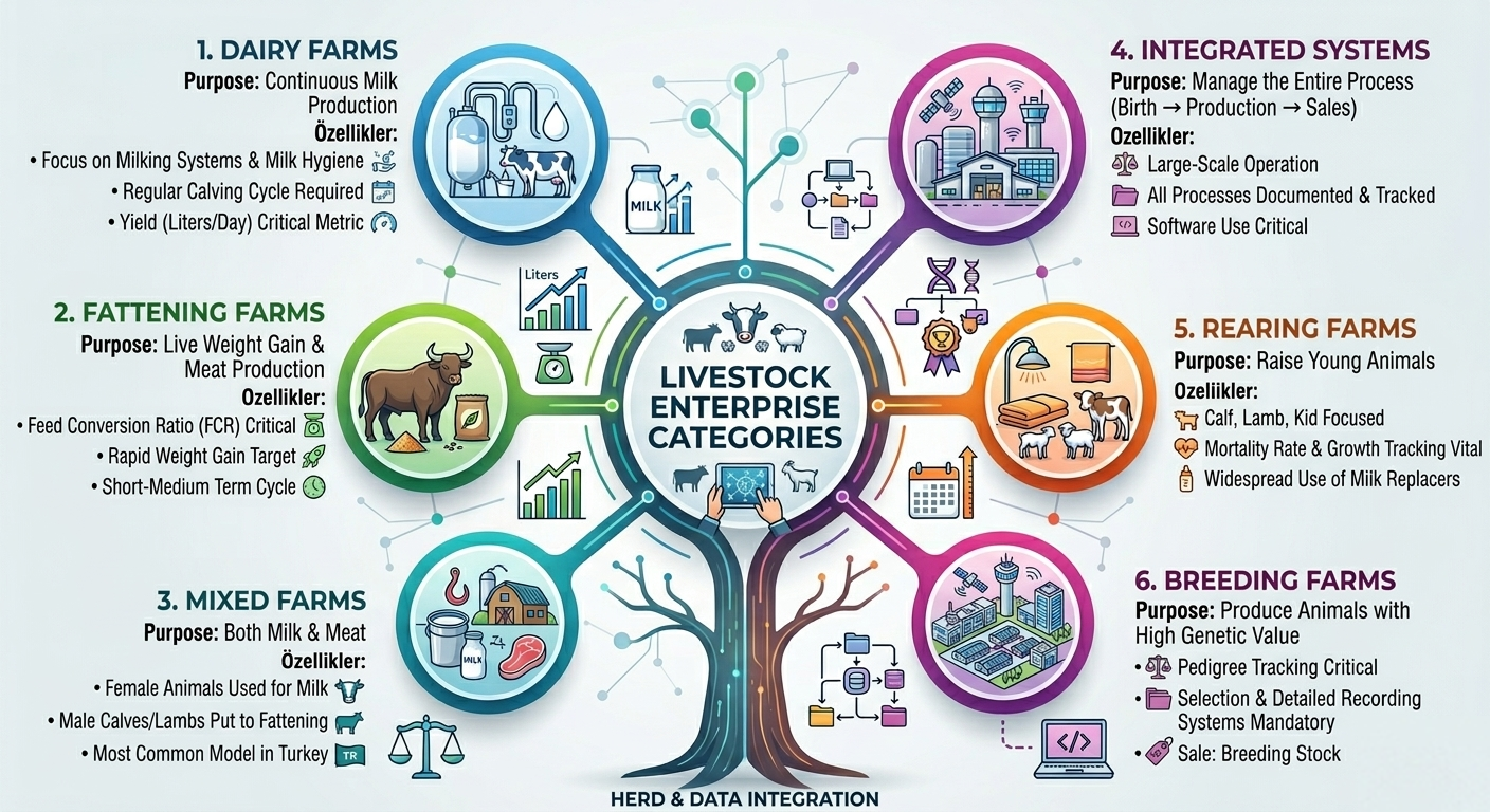 The Benefits and Critical Points of Herd Tracking by Type of Livestock Enterprise ? Dairy or Fattening, Large or Small Ruminants